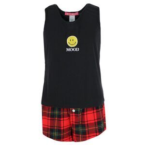 5 More Minutes Girl's Smiley Tank Top and Shorts Sleep Set